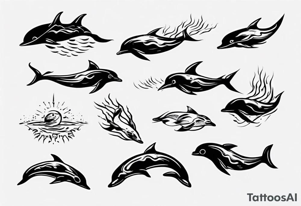 swimming, no details tattoo idea