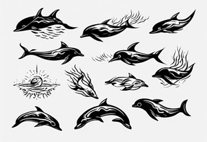 swimming, no details tattoo idea