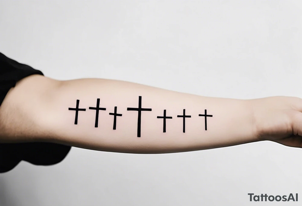 bible verse tattoo on forearm with 3 crosses under tattoo idea bible verse tattoo on forearm with 3 crosses under tattoo idea