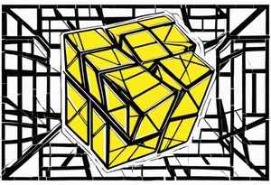 Rubiks with yellow in the shape of C tattoo idea