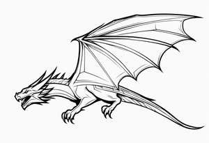 Wyvern flying simple tattoo idea