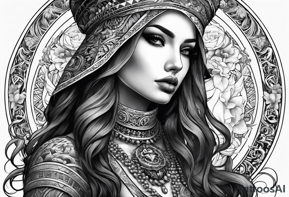 Griechische frau skulptur tattoo idea