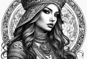 Griechische frau skulptur tattoo idea