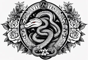 sleeve tattoo with a snake, gun, weed symbol that says HYDRA tattoo idea