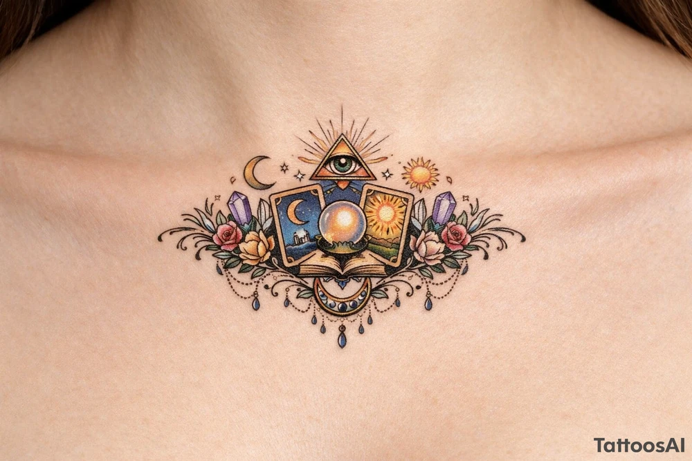 Esotericism and Mysticism under  breast tattoo tarot tattoo idea