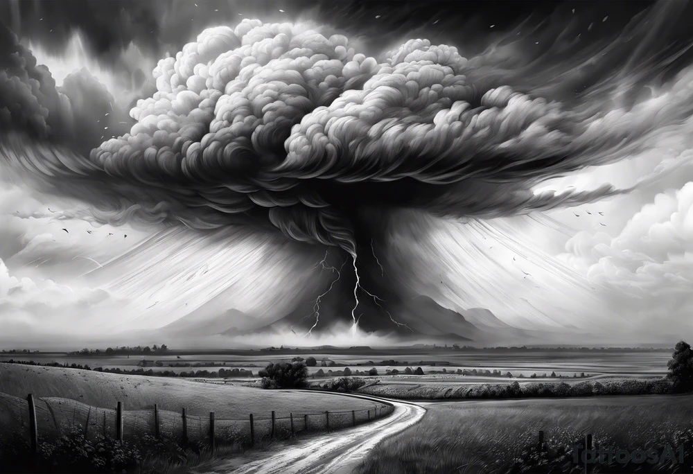 Clouds darkness hard core tornado downpour tattoo idea Clouds darkness hard core tornado downpour tattoo idea