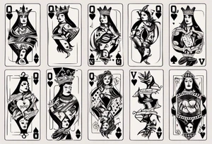 queen of hearts card tattoo idea