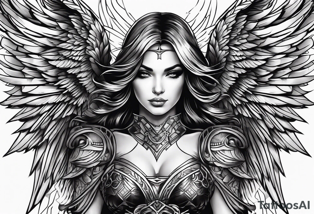 Naked dark angel tattoo idea