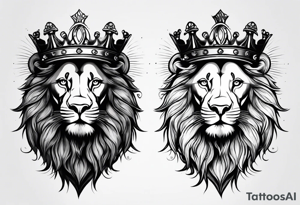 lion wearing a crown tattoo idea