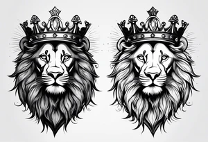 lion wearing a crown tattoo idea
