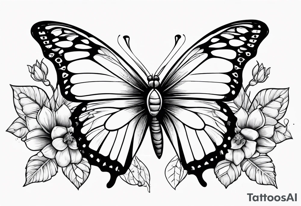 November, December, June, December birth flowers, butterfly, suicide ribbon tattoo idea