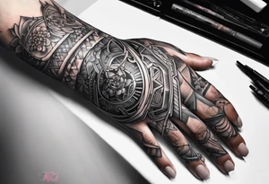 Cyber hand tattoo idea