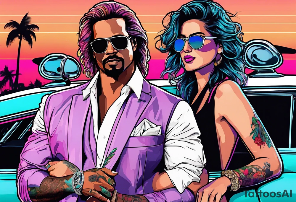 miami vice style party, no cars tattoo idea