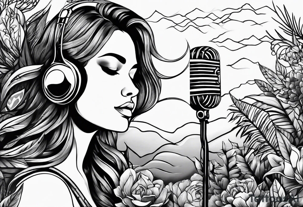 A microphone in nature tattoo idea