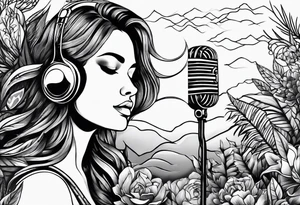 A microphone in nature tattoo idea