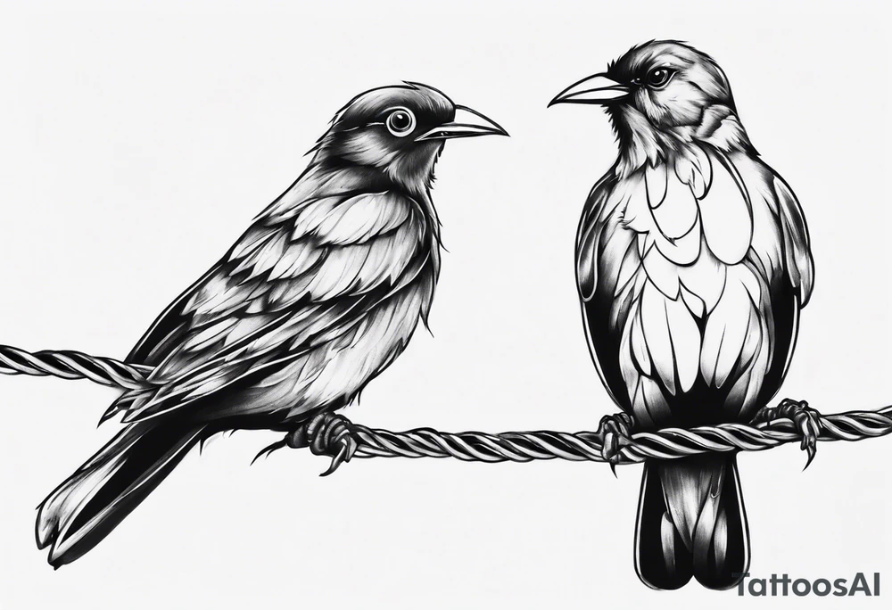 Three birds on a wire tattoo idea