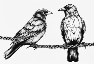 Three birds on a wire tattoo idea