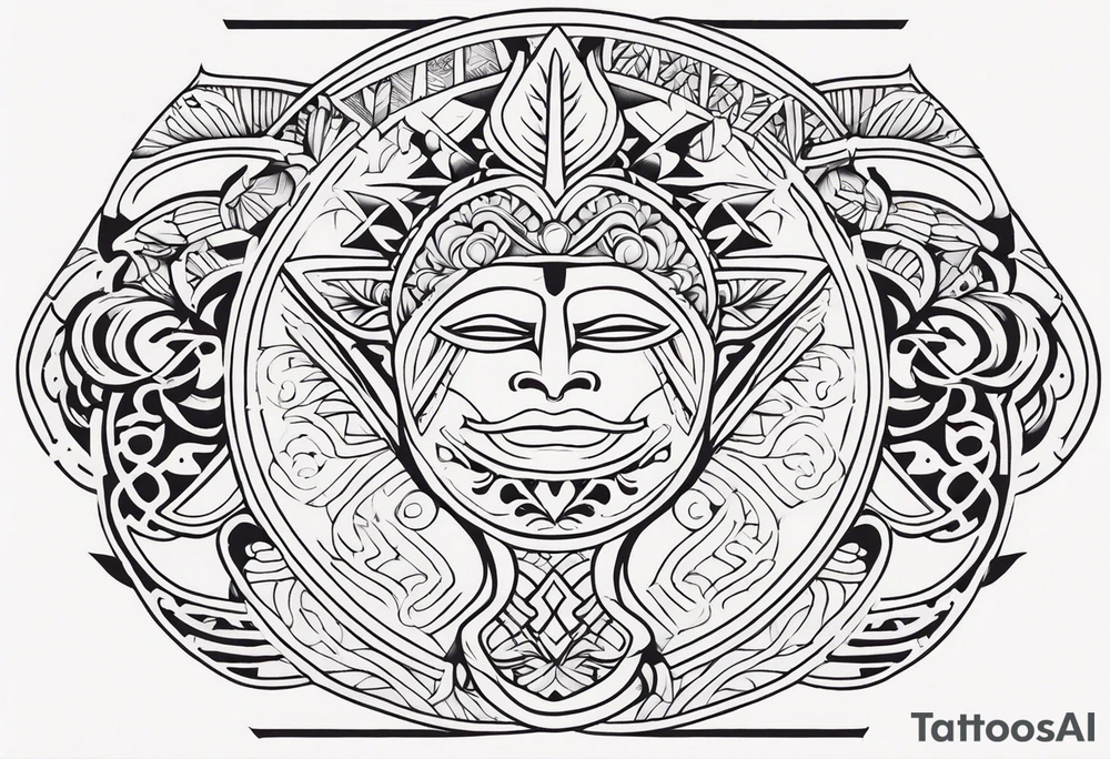 Polynesian neck to chin tattoo tattoo idea