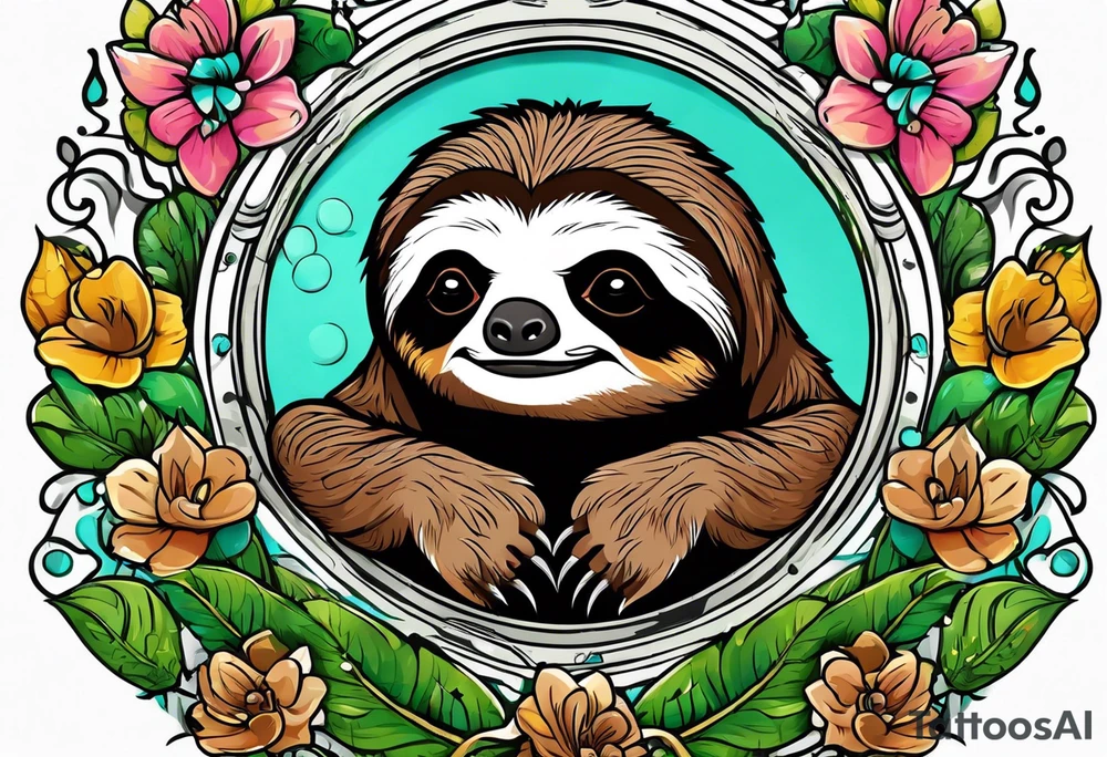 sloths funny tattoo idea