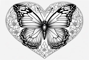 Gerbara butterfly paws forget me not heart tattoo idea