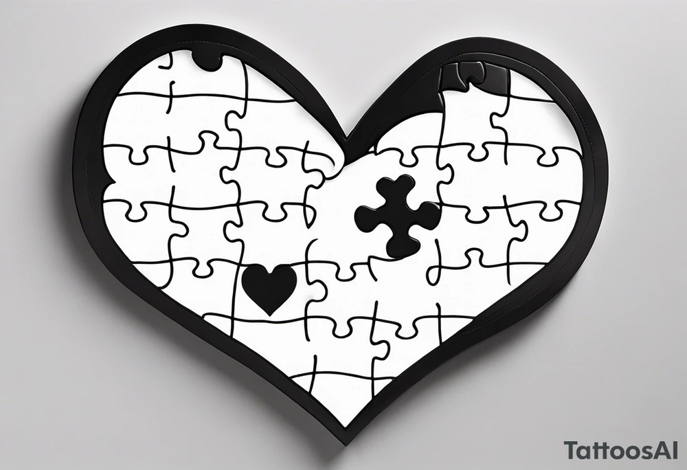 One single Puzzle Piece: A fine, clean outline with no shading, keeping the design light and elegant.
Filled Heart: A small, solid black heart placed inside the puzzle piece. The contrast between the outlined puzzle and the filled heart adds depth and highlights the heart as a symbol of your bond.
Handwritten Text: Beneath or slightly to the side of the puzzle piece, your sister’s words “to my favorite sister,” carefully preserving the integrity of her handwriting.
This will create a balanced, meaningful design that's simple yet full of emotion—perfect for a small ankle tattoo. tattoo idea