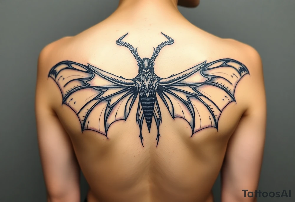 mothman scary tattoo idea