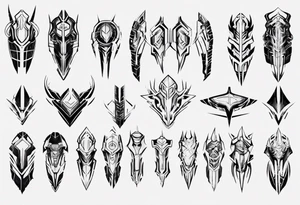 Futuristic armor tattoo idea