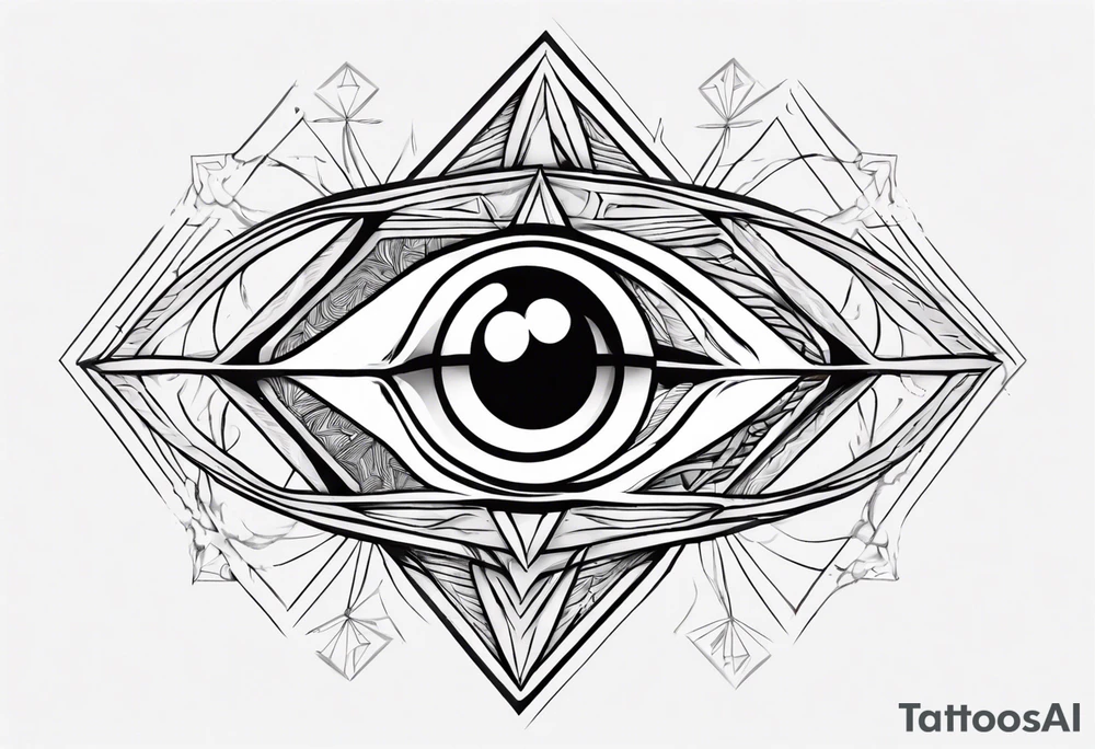 Third eye abstract fine line sketch style. Diamond shape with heavy black and do tattoo idea Third eye abstract fine line sketch style. Diamond shape with heavy black and do tattoo idea