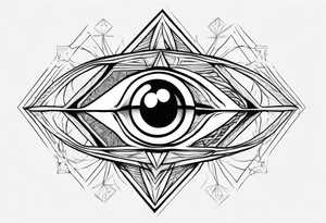 Third eye abstract fine line sketch style. Diamond shape with heavy black and do tattoo idea