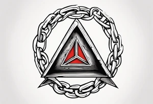 simple letter delta inside a locked chain tattoo idea