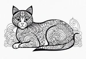 simple cat design tattoo idea
