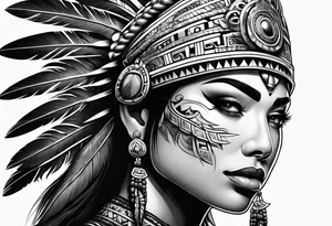 Warrior Aztec princess, tattoo idea