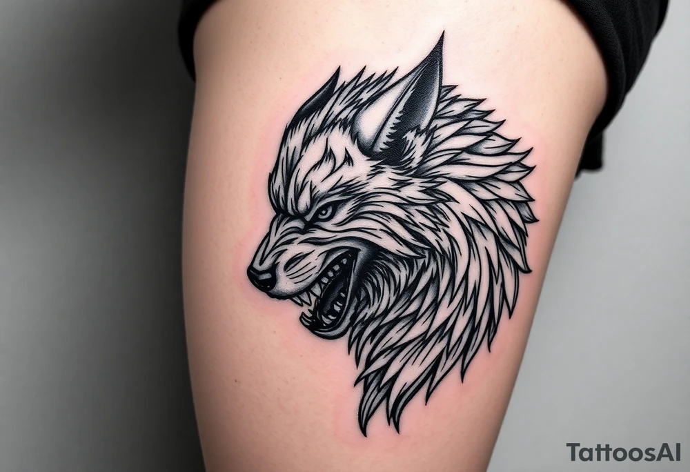 Fenrir wolf tattoo idea