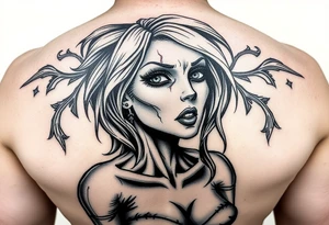Zombie pinup girl tattoo idea