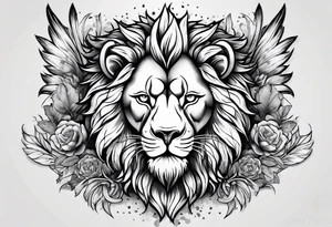 Lion and skull tattoo idea