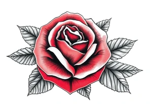 rose with parts of tiger incorporated through the leaves tattoo idea