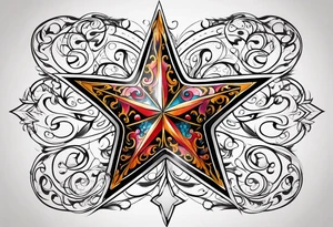 Swirly star tattoo idea