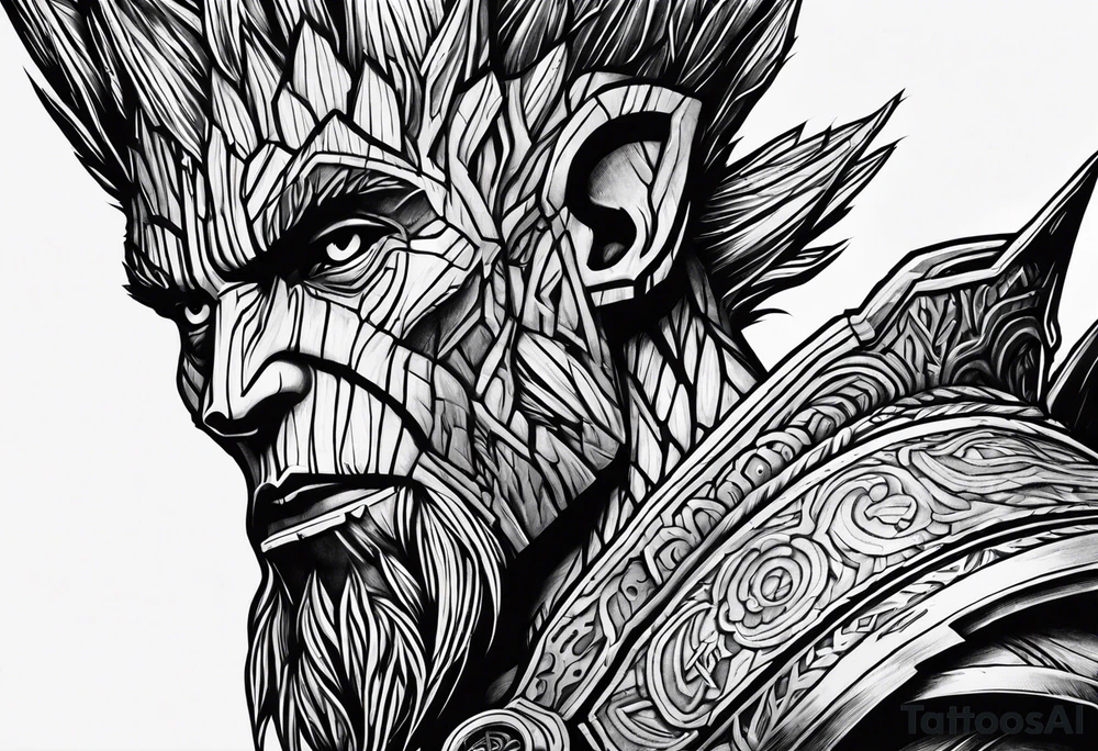 Groot greek warrior, half viewed tattoo idea