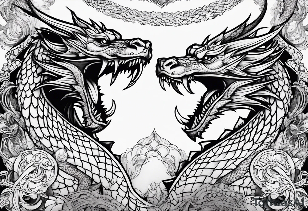 roaring dragons tattoo idea
