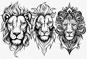 half lion face half human tattoo idea
