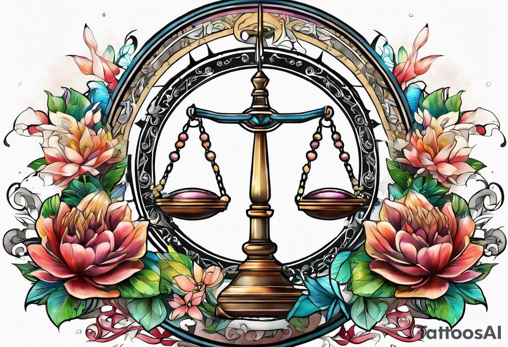 Libra with nord compass tattoo idea