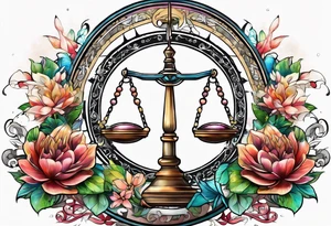 Libra with nord compass tattoo idea