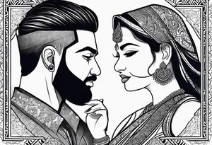 My name is karan and my wife name is kiran i want tattoo single tattoo with both characters tattoo idea