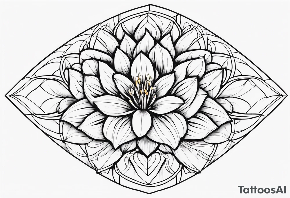 Geometric Fire Lily tattoo idea