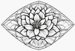 Geometric Fire Lily tattoo idea