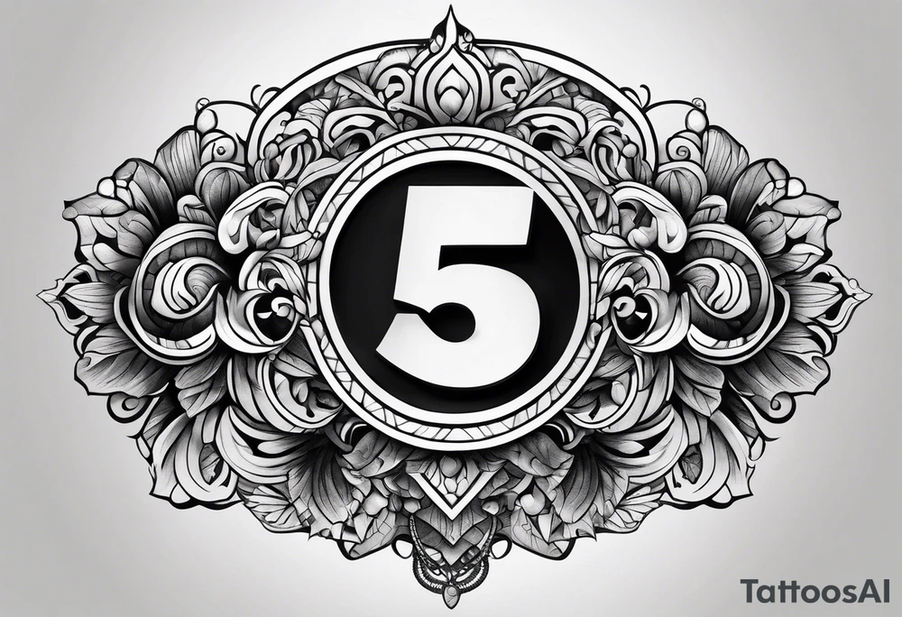 the number 5 tattoo idea