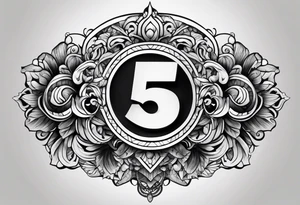 the number 5 tattoo idea