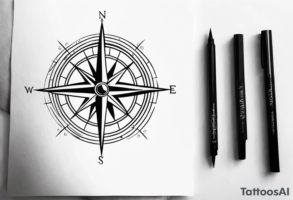 Nautical compass tattoo idea