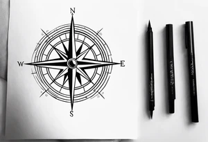 Nautical compass tattoo idea
