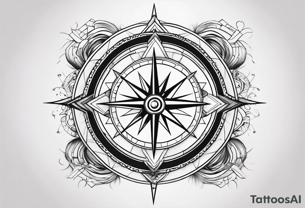 Ubuntu and compass integrated together tattoo idea